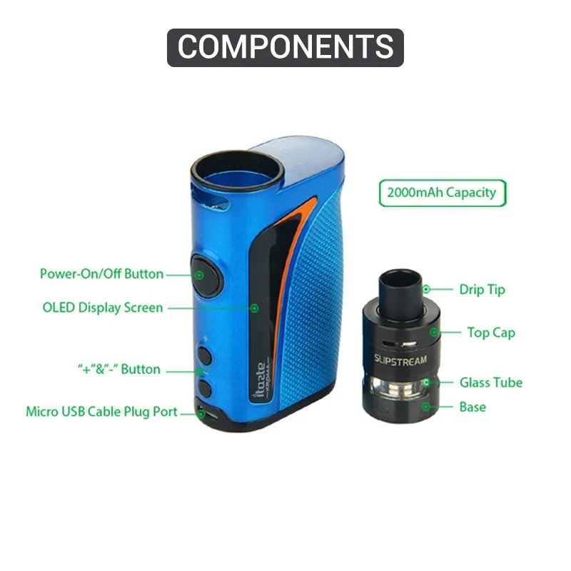 Vape Kroma набор сигарет электронная коробка мод 2000 мАч сигарета 75 Вт испаритель бак