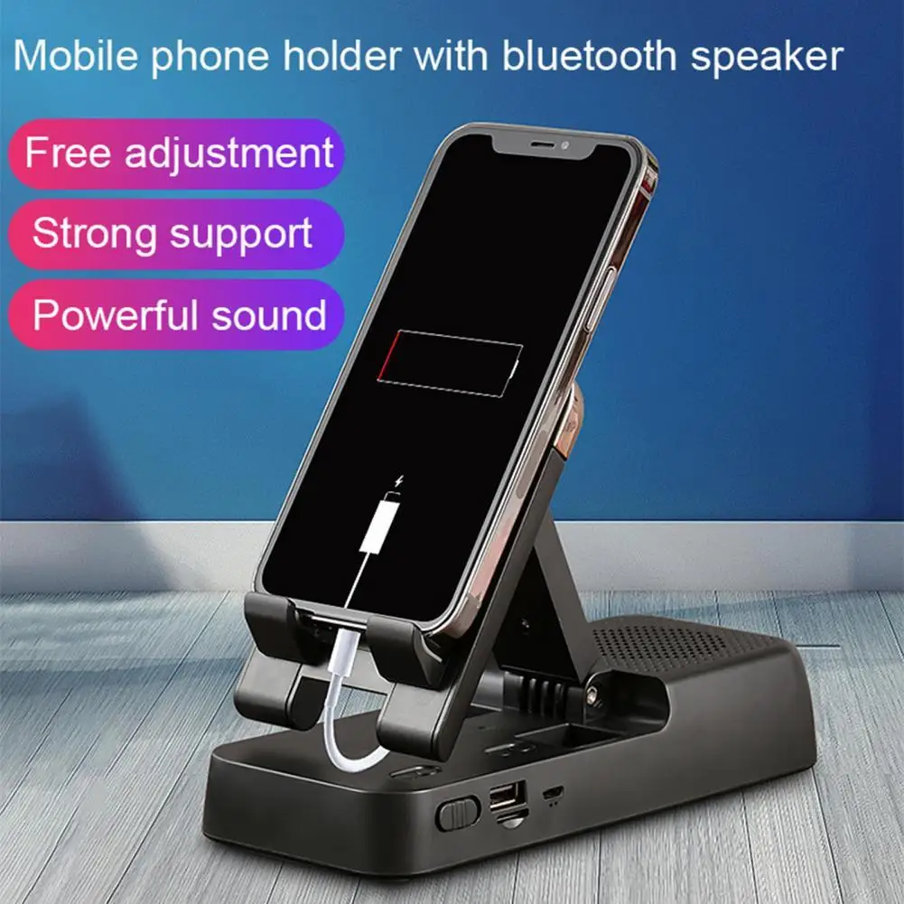 

F18 2 в 1 телефонный кронштейн Bluetooth динамик крепление Многофункциональный стабильный ABS телефон планшет для дома поддержка TF SD карты