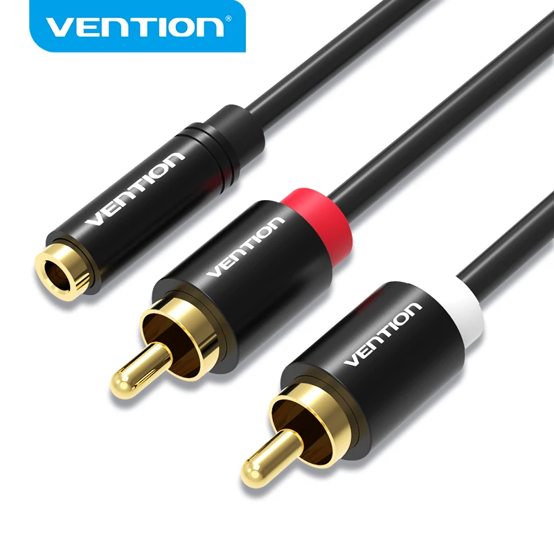 

Vention RCA кабель 3,5 мм Джек Женский 2 RCA аудио кабель 1 м 2 м адаптер кабель для передачи данных для iPhone проектор для домашнего кинотеатра DVD/VCD/MP3 по...