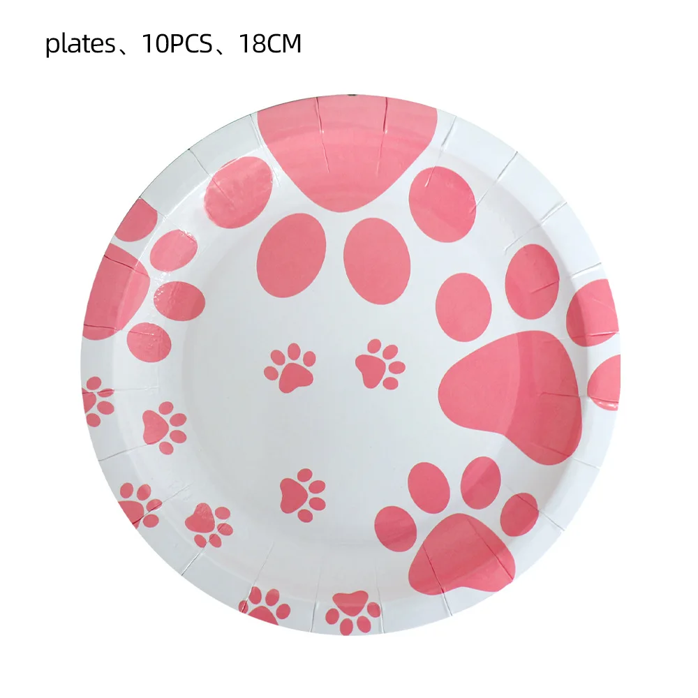 

Dog Paw Prints Birthday Party Supplies for Girls Pink Lets Pawty Puppy Paw Themed Decorations Balloon Banners Cupcake Toppers