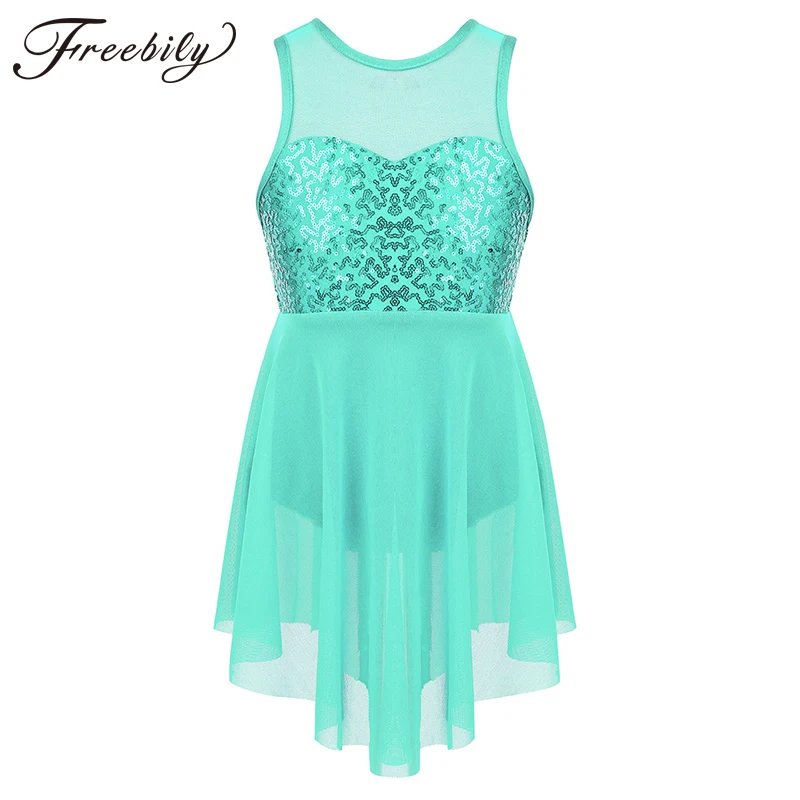 Детское асимметричное балетное платье-пачка с блестками для девочек детские