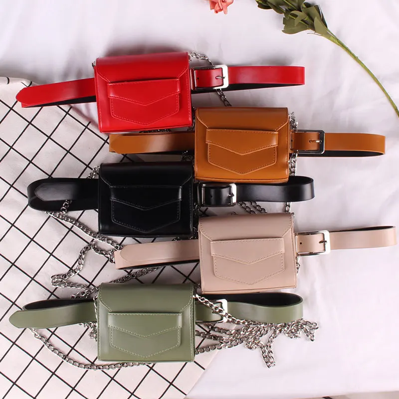 DAEYOTEN новая маленькая поясная сумка с цепочкой Женская высококачественные