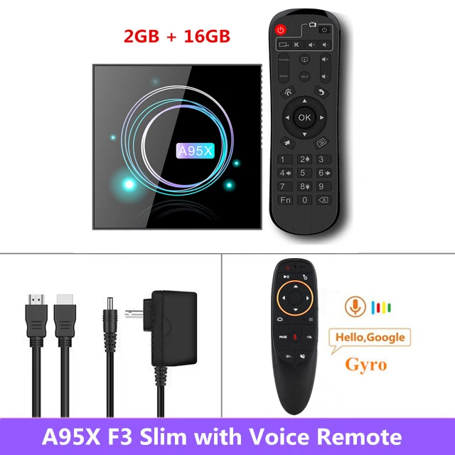 2G16G G10S Gyro Android 9,0 Smart tv Box A95X F3 тонкий 4 Гб 64 Гб Amlogic S905X3 4K медиа-проигрыватель Google 100M 2,4G& 5,0G двойной Wifi BT 4,1 телеприставка - Цвет: 2G16G G10S Gyro