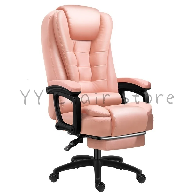 

HENGCE Boss Chairs Leather With Footrest Sillas De Oficina Office Chair Poltrona Synthetic Lift Swivel Ergonomic Home Furniture