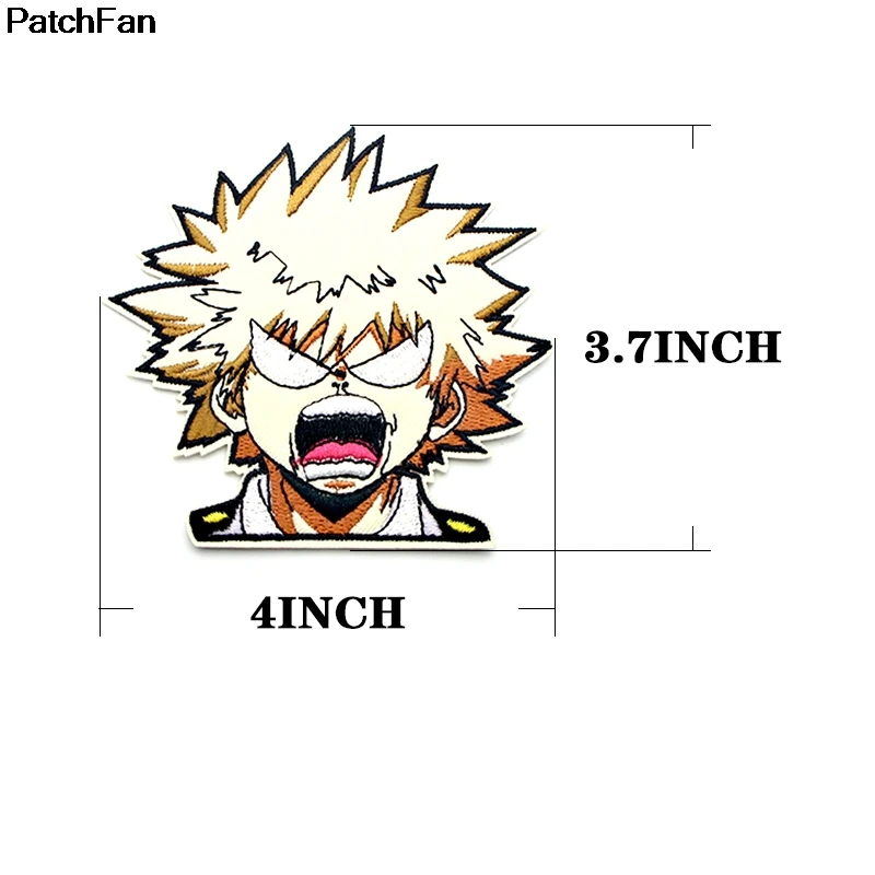 Patchfan My hero Academy, Мультяшные железные нашивки, одежда с вышивкой, лоскутные аксессуары, значки на заказ, A2336