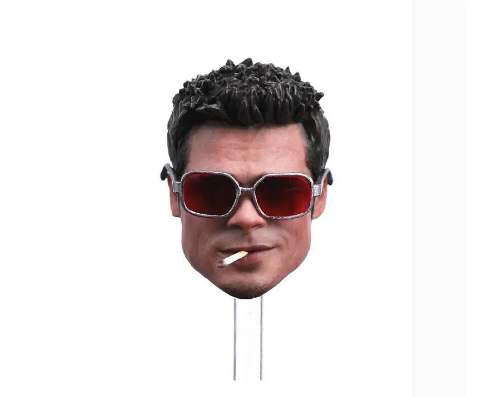 

1:6 Proportion Fight Club Brad Pitt Head Sculpture with Glasses Smoke Female Head Sculpture.