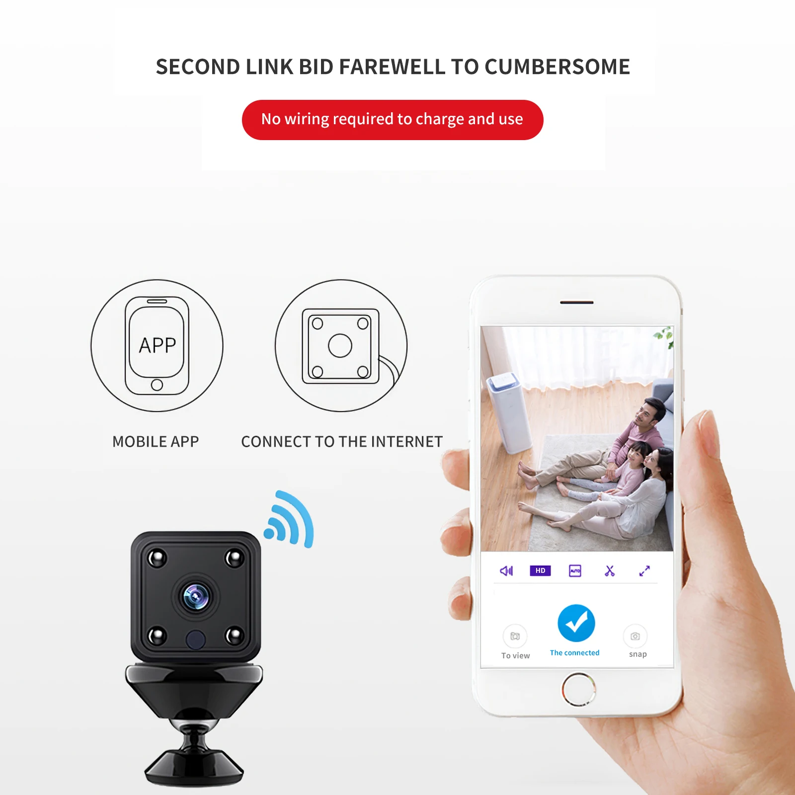 

HD 1080P Wifi Mini Camera Infrared Night Version Camera With Hot Spots Square Monitor Camera Video Recorder Home Security Camera