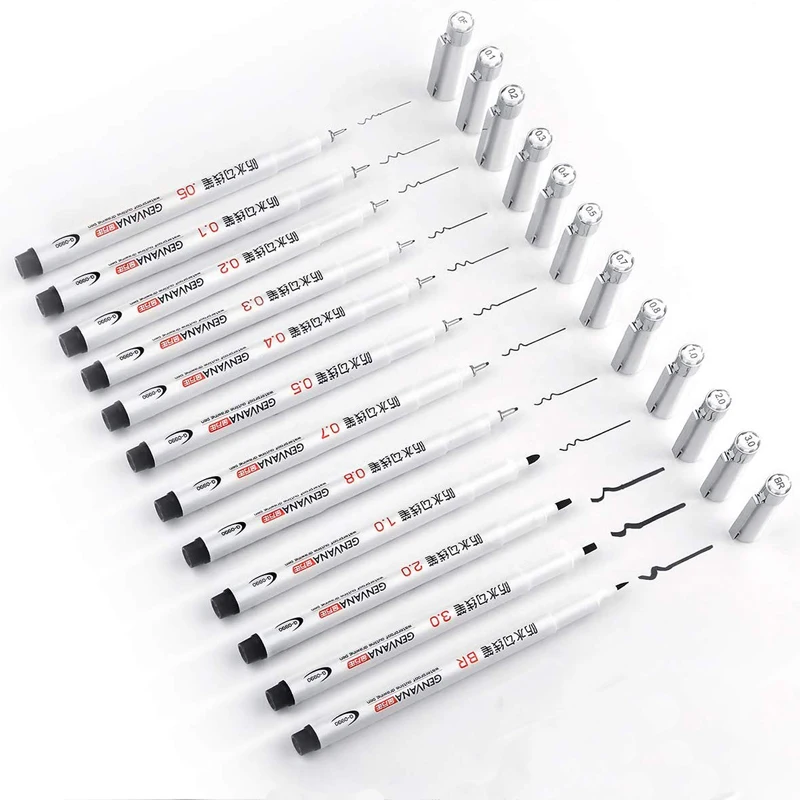 Черные чернила водонепроницаемая чернильная ручка с крючком тонкая игольчатая