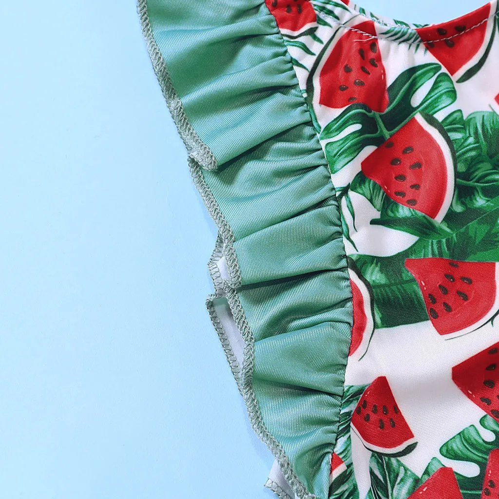 Слитный купальник для маленьких девочек летний купальный костюм с оборками и