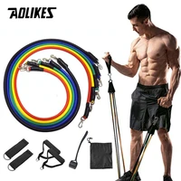 aolikes 11pcsset resistance bands yoga fitness rubber tubes expander band stretch training home gyms exercise workout pull rope