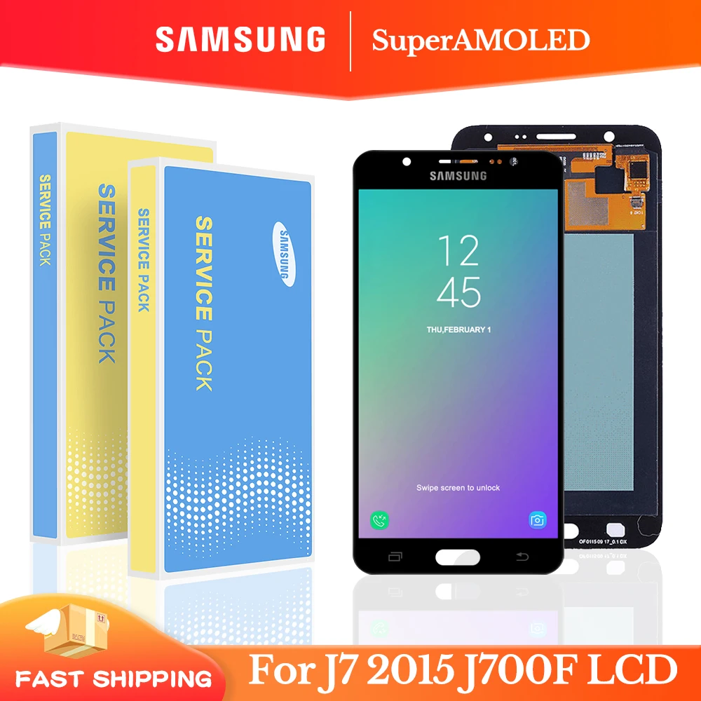 

ЖК-дисплей 5,5 дюйма Super AMOLED для Samsung Galaxy J700, J700F, J700H, J700M, дигитайзер сенсорного экрана для Samsung J7 2015, ЖК-дисплей в сборе