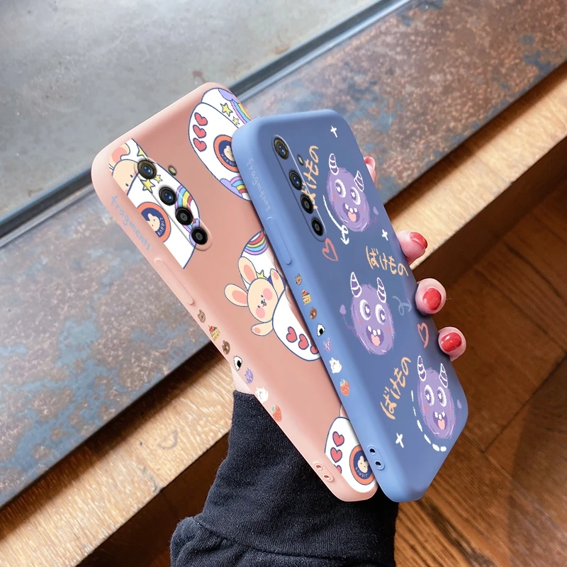 

For Realme X Lite XT X2 Pro X3 Super Zoom Case with Cute cartoon flower Little monster