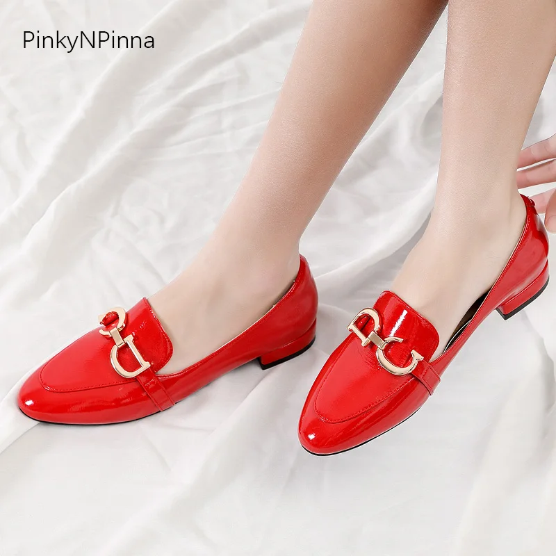 Женские лакированные кожаные лоферы карамельных цветов повседневная обувь с