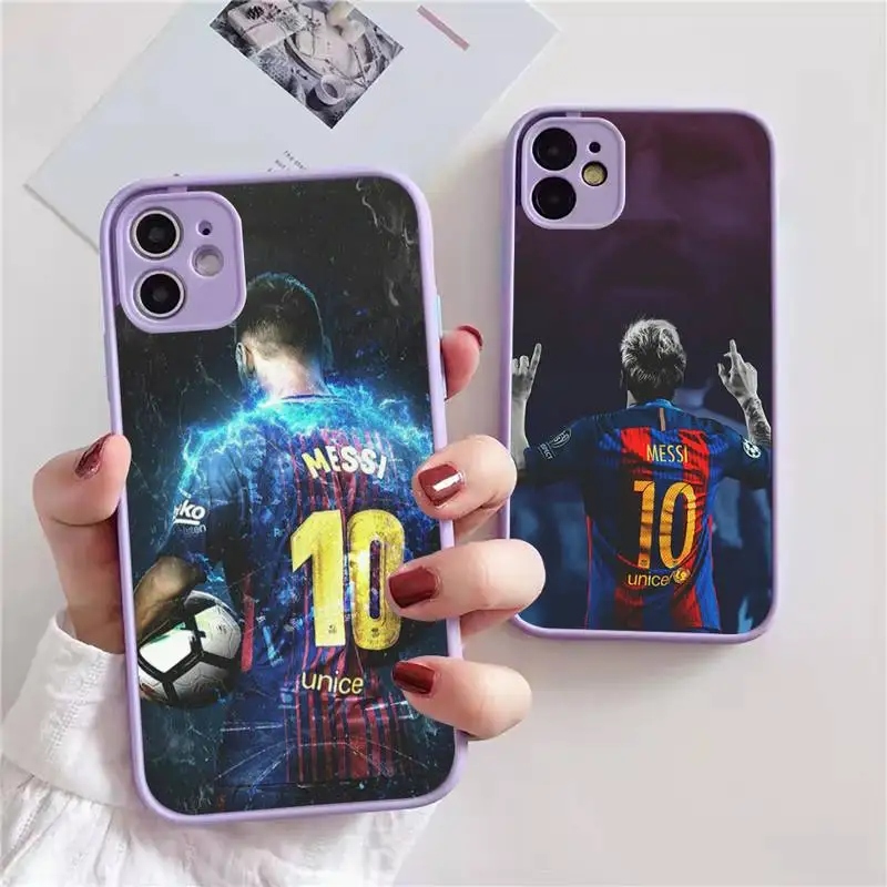 

Leo-F-M-Messi Phone Case For iphone 13 12 11 xr xs x 7 8 pro max light purple Soft TPU Silicone Clear Case Cover
