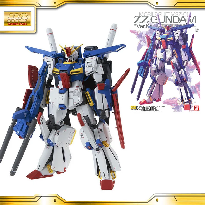 BANDAI GUNDAM MG 1/100 MSZ-010 ZZ Ver.Ka Gundam Модель Детская сборка робот аниме экшн-Фигурки игрушки