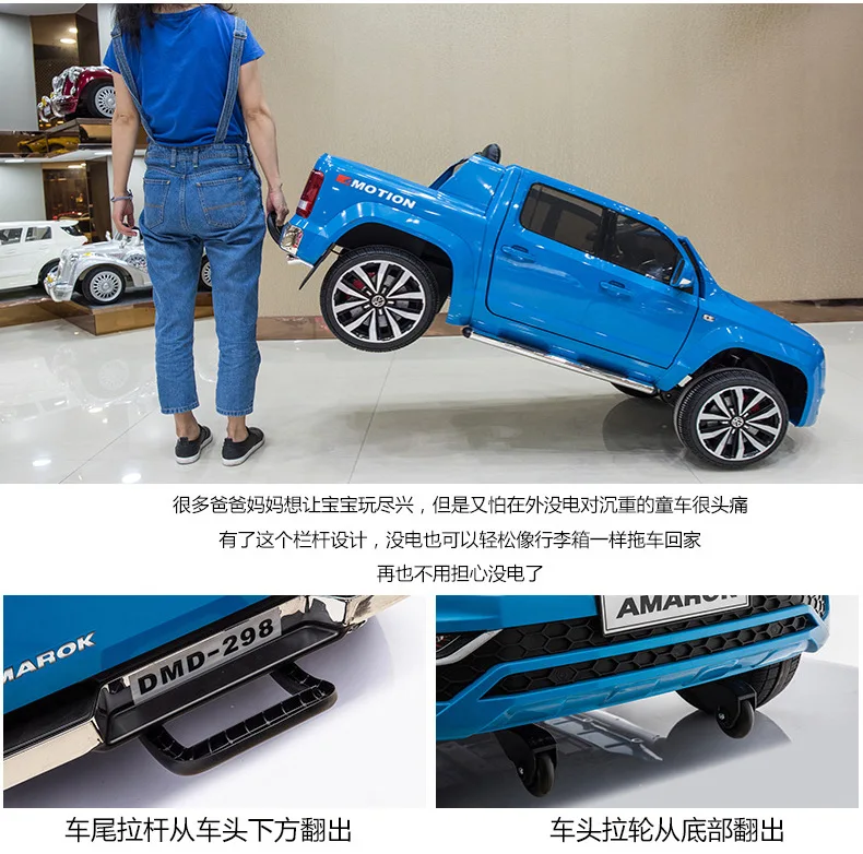 Volkswagen pickup Двухместный Детский Электрический автомобиль качели четырехколесный пульт дистанционного управления может сидеть человек автомобиль детская игрушка автомобиль