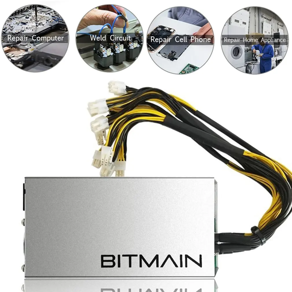 Блок питания 1200 Вт для ПК блок майнинга ATX APW3 1600 Antminer BTC Miner S7 S9 L3 A6 A7 ++ | Компьютеры и