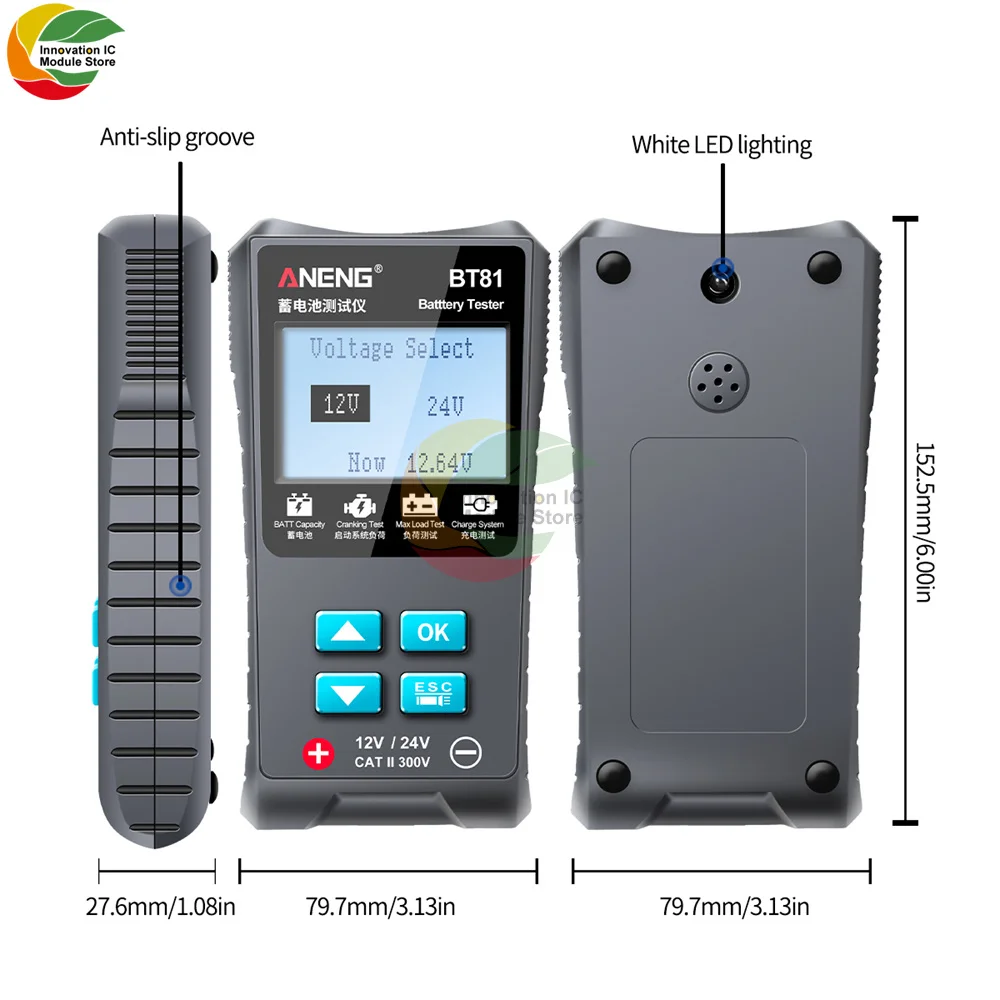 Тестер батареи BT81 инструмент для проверки емкости внутреннего сопротивления 12-24