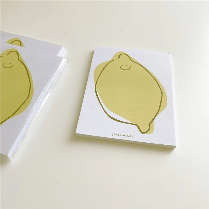 Мини-блокнот для записей в Корейском стиле с изображением лимона и улыбающихся