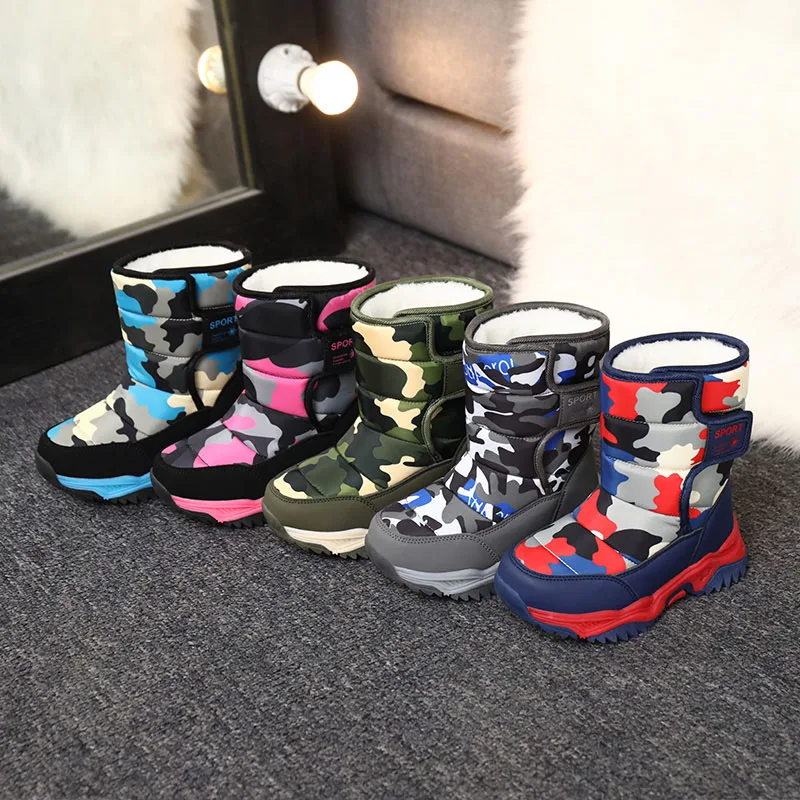 

Winter Boots Kids Waterproof Girl Boy Snow Boot Plush Warm For Girls Baby Shoes Boys Toddler Long Boot Peluche Chaussure Enfant