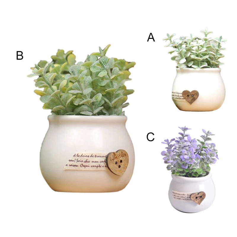 

Factory Direct Sales Ceramic Potted Office Mini Artificial Flower high quality convenient and universal Summer Home Decor Room