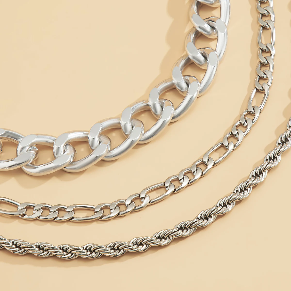 

SHIXIN 3 Pcs/Set Chunky Twisted Chain Necklace on the Neck Hiphop Short Choker Necklace Colar for Women Layered Necklace Jewelry