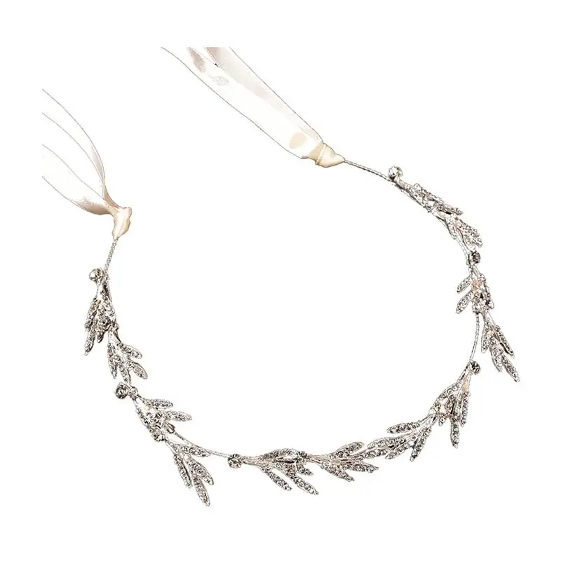 Блестящие стразы, свадебная повязка на голову, повязка на голову для невесты, подружки невесты, головной убор с листьями