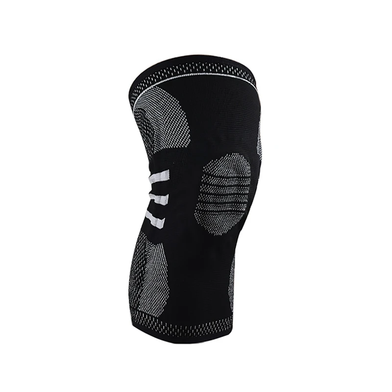 black 1pc 1 шт. наколенник рукав дышащий амортизация встроенный силиконовый пружинный бар гетры протектор фитнес спортивные аксессуары 12 - Цвет: black 1pc