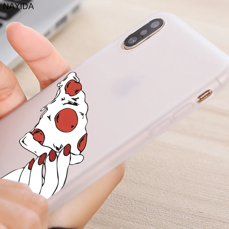 NAYIDA Pizza Donut Soft Silicone Case For iPhone 13 12 Mini 11 Pro XS Max XR X 8 7 6 Plus SE S scratch proof Cover | Мобильные