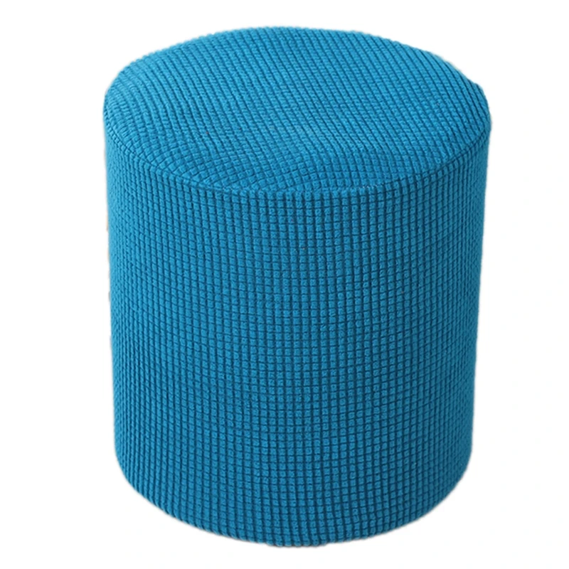 X7AB круглая оттоманка чехол вафельный жаккардовый Бархатный Чехол для ног