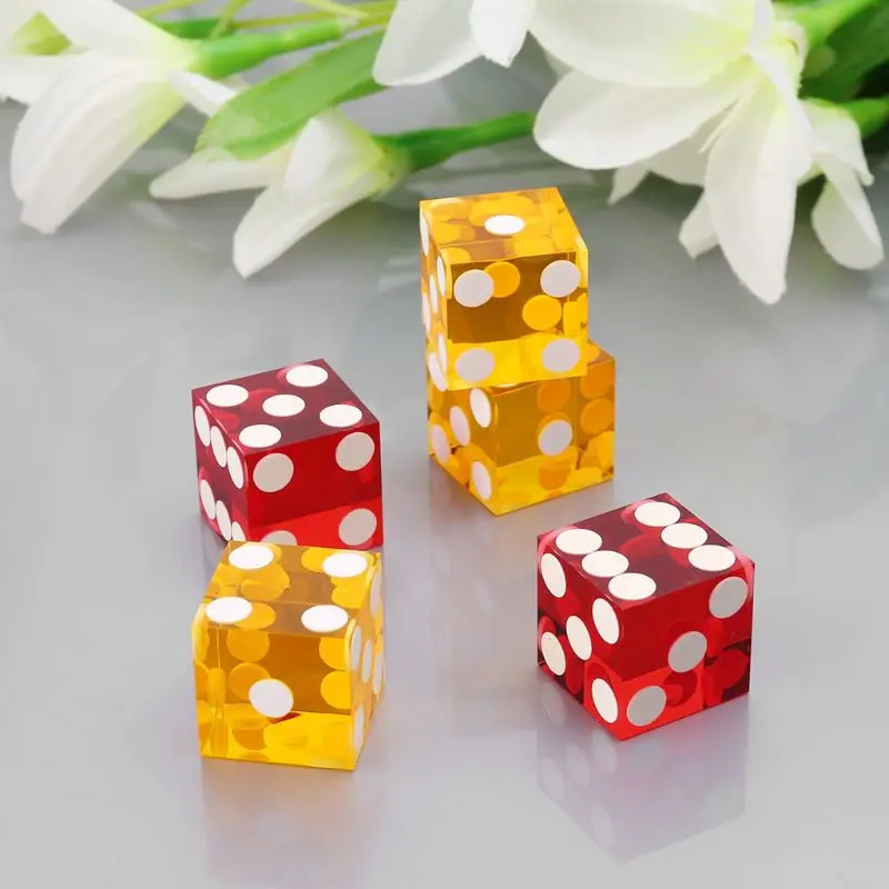 

5pcs High-grade Acrylic Transparent Dice 19mm Straight Corner Casino Dice Gift D2TC