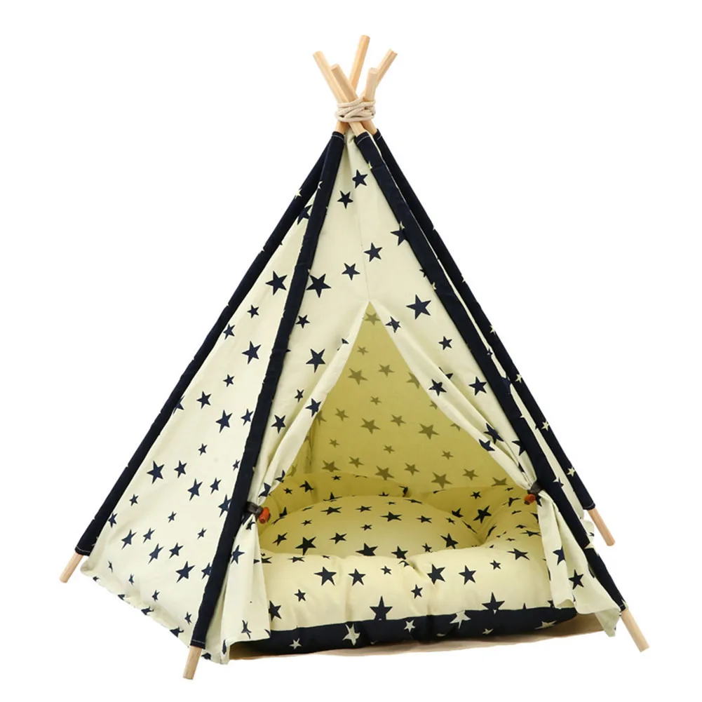Палатка-гнездо для домашних питомцев переносной домик со звездами складной с