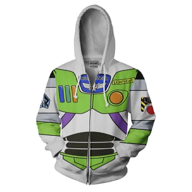 Buzz Lightyear Zip Toy Story Базз Лайтер 3D Печатный на молнии кардиган с капюшоном анимированные COS связанные - Цвет: Buzz Lightyear Zip