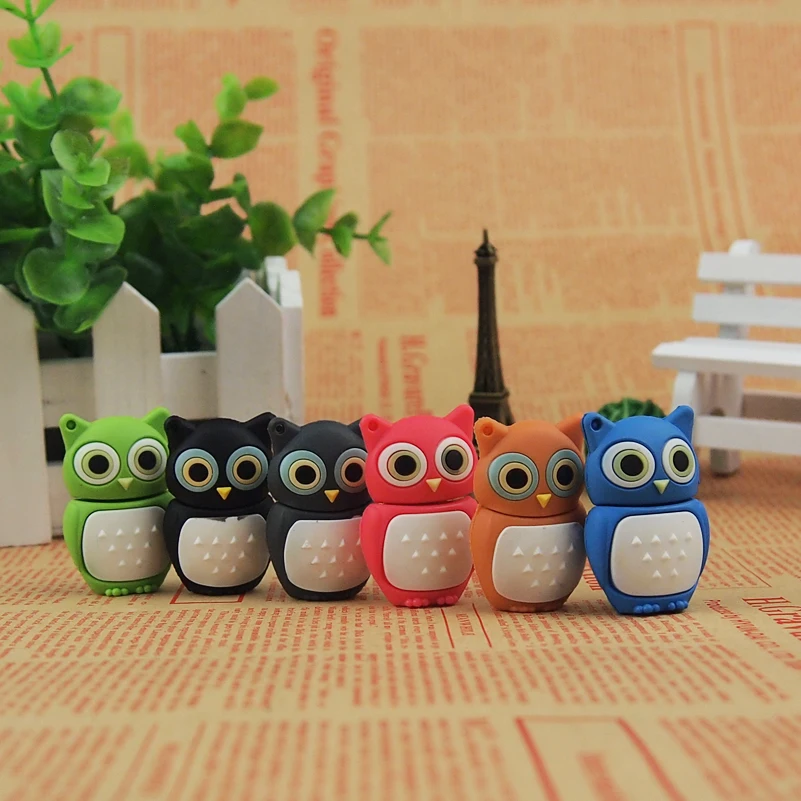 USB флеш накопитель Mini Owl цветной 2 0 реальная емкость 4 ГБ 8 16 32 64 флешка подарки