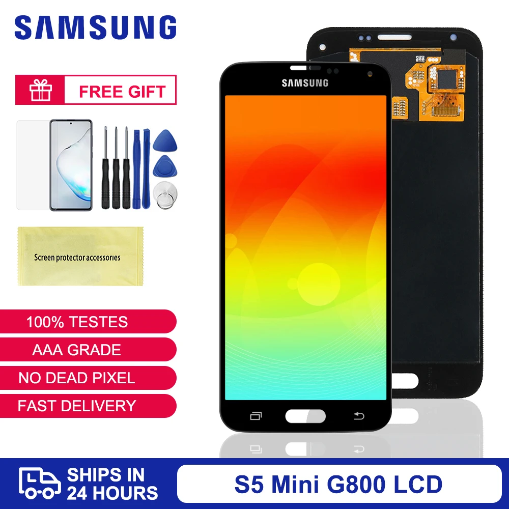 Оригинальный дисплей 4 5 дюйма для Samsung Galaxy S5 mini G800F G800HQ ЖК сенсорный экран