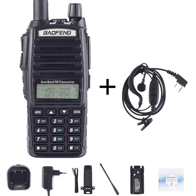 Baofeng Ture 8 Вт Высокая мощность UV-82 10 км большой дальности мощность ful портативная рация CB vhf/uhf двухстороннее радио Amador 8 Вт UV82 - Цвет: UV82-8W-EarP