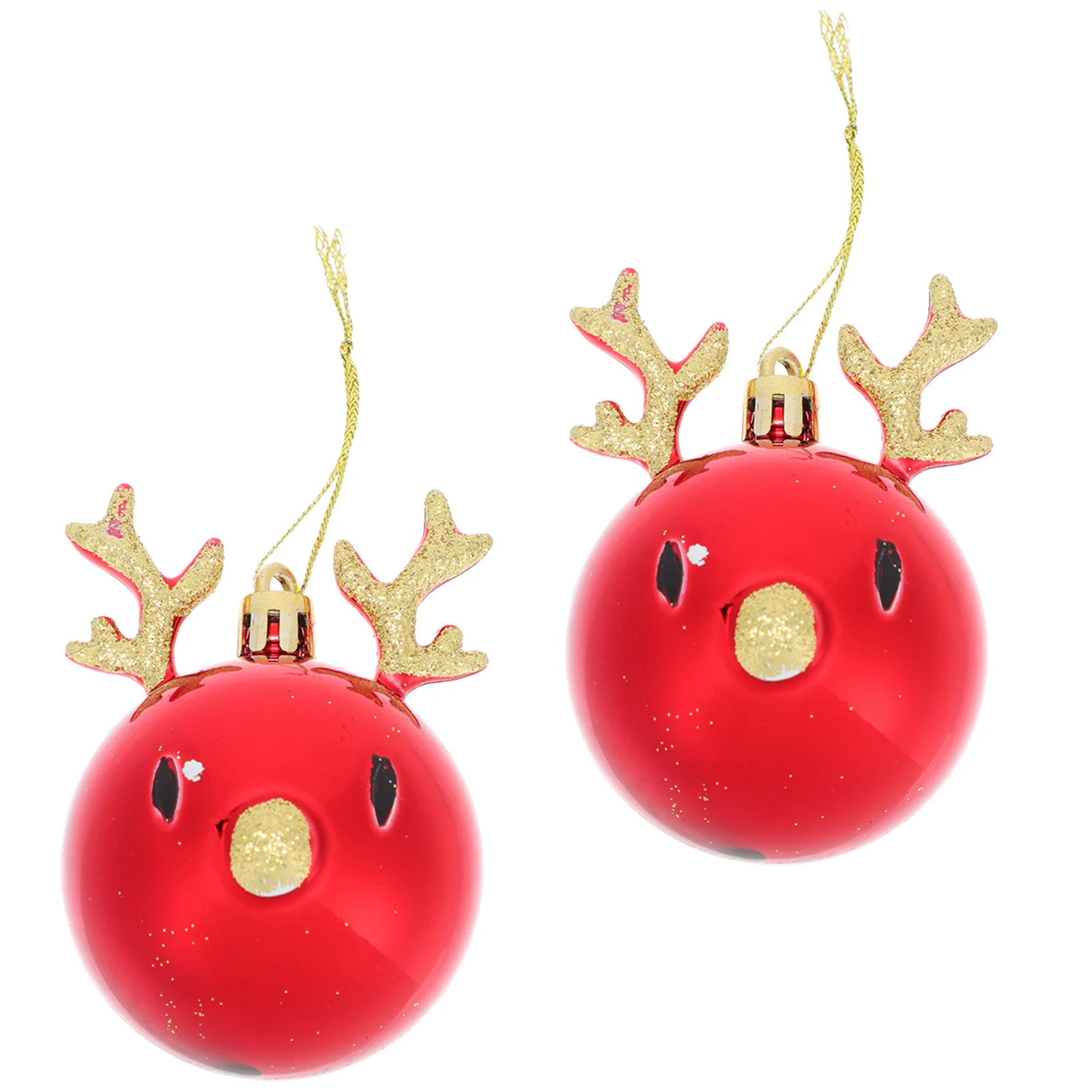 

2pcs Delicate Xmas Hanging Decors Ball-shaped Xmas Tree Pendants for Decor