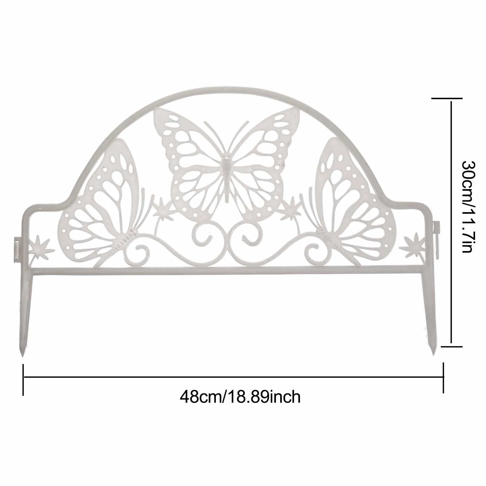 

Decorative Plastic Picket Fence 4PCS Disassembled Garden Border Edging Butterfly Garden Trim Fence Path Fence Home Decor