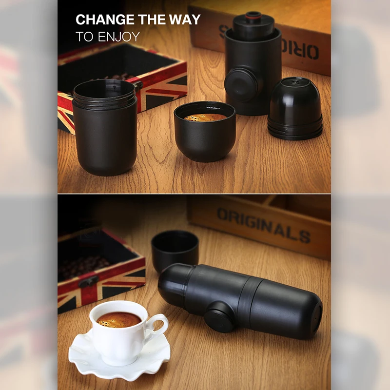 70 мл Мини Портативная ручная кофейная машина Ручное давление дорожная чашка для
