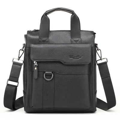 8235 black Натуральная кожа бизнесмен кожаный портфель для ноутбука для мужчин сумки для мужчин модные тоут сумки А4 документальный мужской т-Чехол Мужская сумка через плечо - Цвет: 8235 black