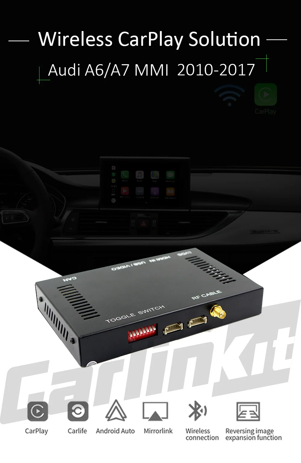 Carlinkit CarPlay Android авто беспроводной декодер для Audi A6 A7(C7) MMI экран обратного изображения комплект модернизации