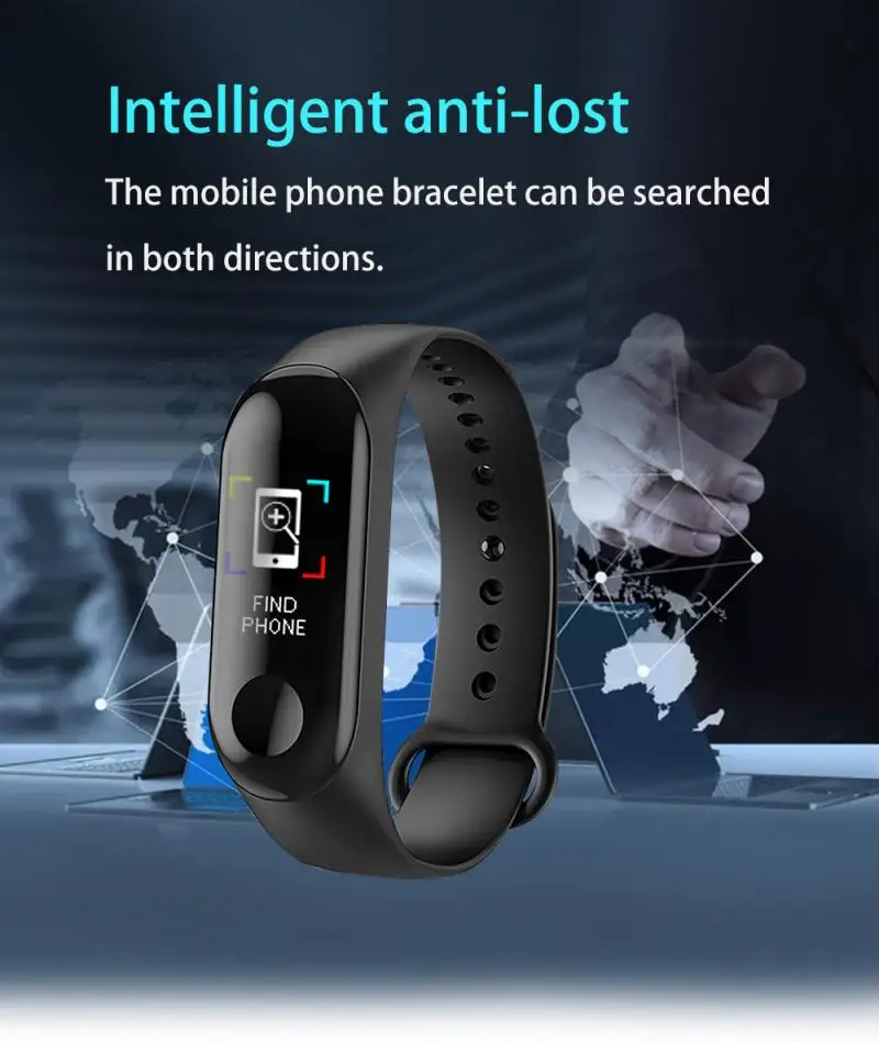 

M3 Smart Watch Pedometer Watch Bracelet Wristband Fitness Band Tracker Blood Pressure Heart Rate Band for Xiaomi 3 Equipment New