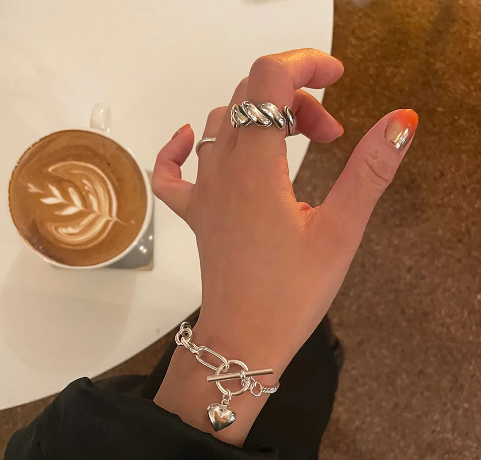 

925 Sterling Silver Korean Minimalist Ring For Women Designer Personalized Wedding Adjustable Rings 2021 Accessories Jewellery