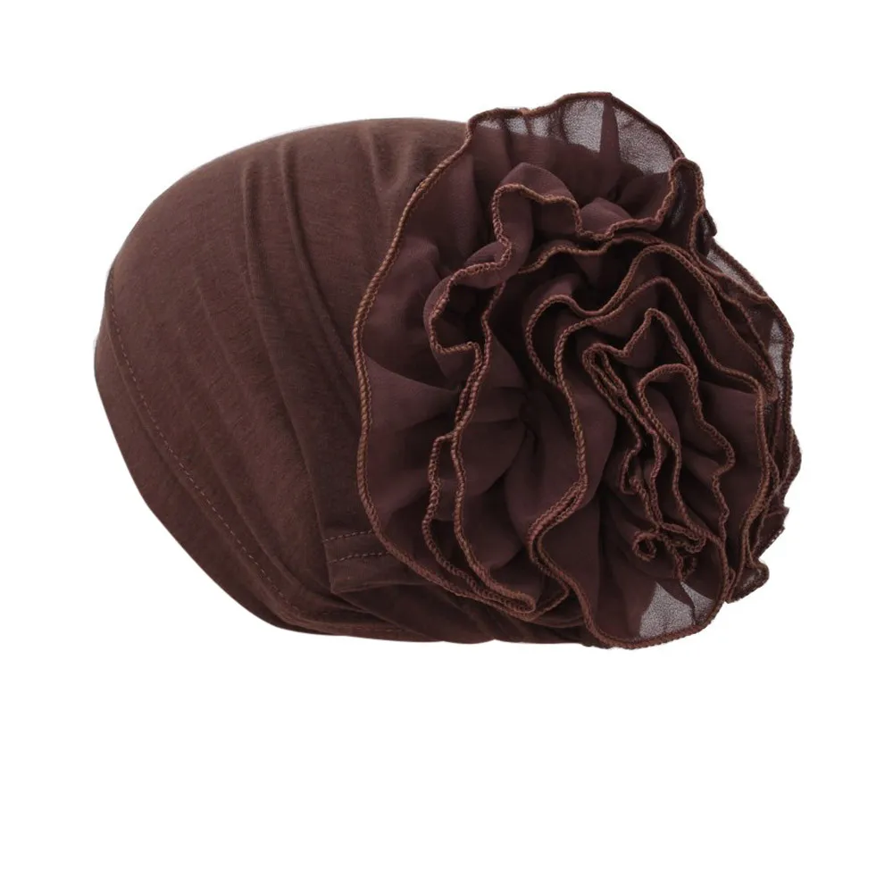 Женская Цветочная мусульманская гофрированная химиотерапия шляпа цветок