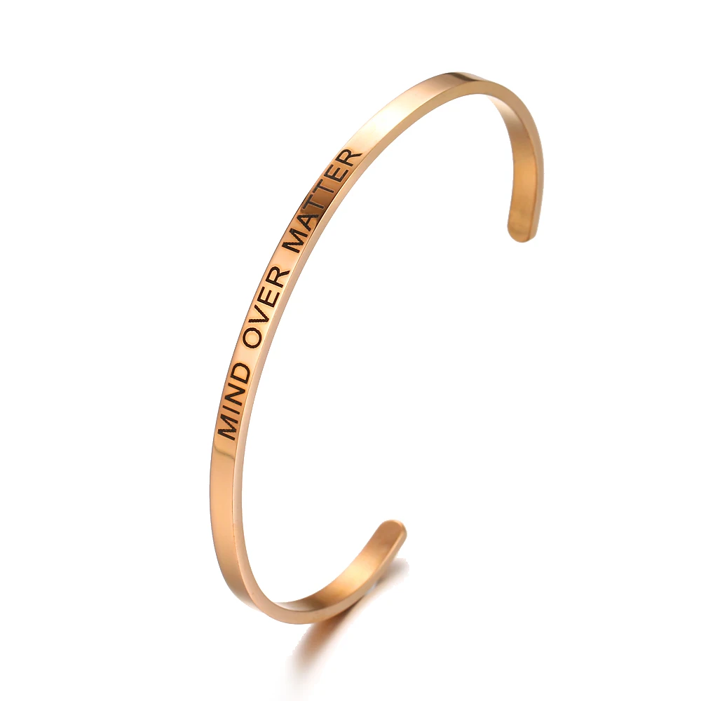 Горячая Распродажа открытые манжеты из нержавеющей стали розовое золото