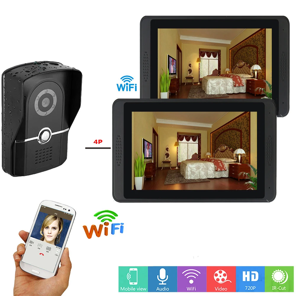 SmartYIBA " Hands-free видео домофон безопасности WiFi видео-звонок Дверной камеры наблюдения визуальный вызов приложение комплекты дистанционного управления