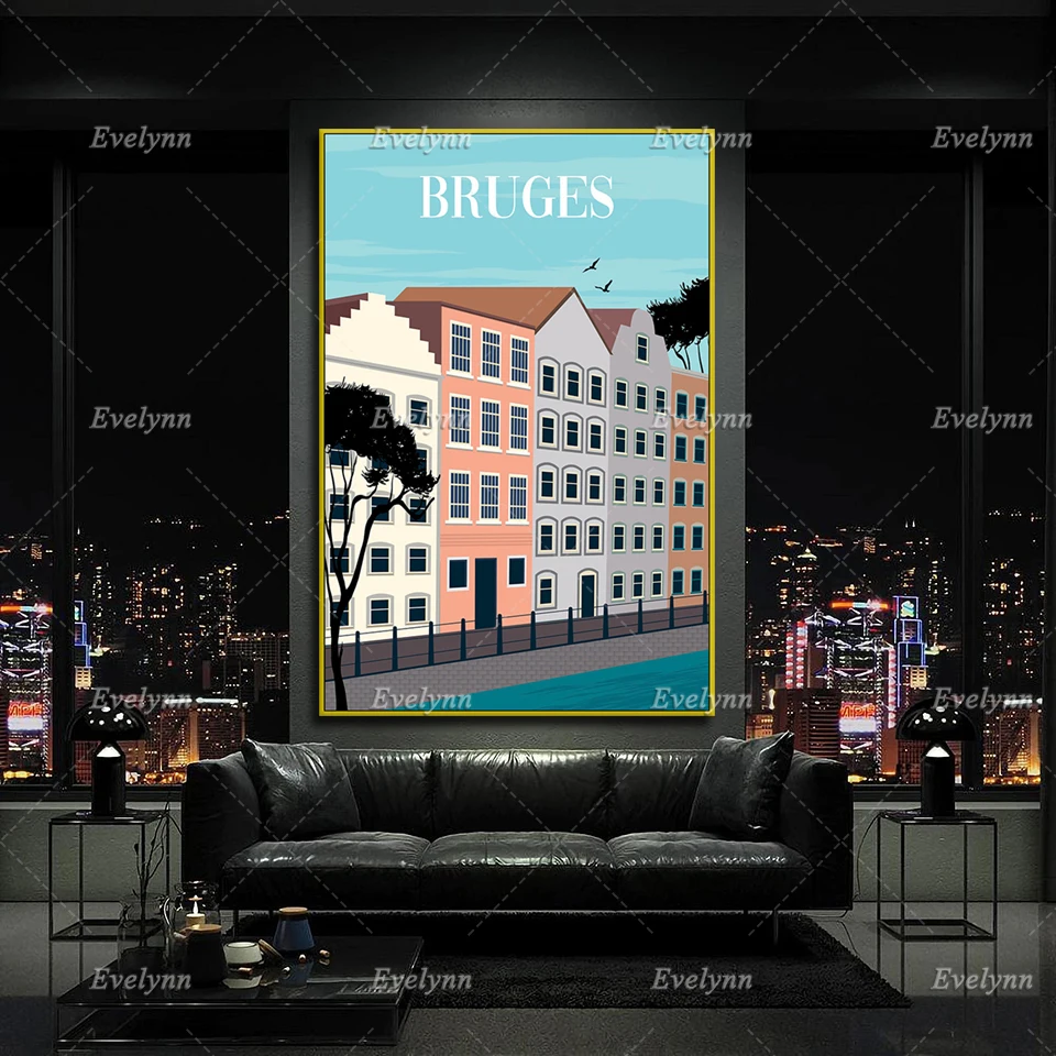 Постер для путешествий в Брюгге постер Бельгию настенный холст домашнего декора