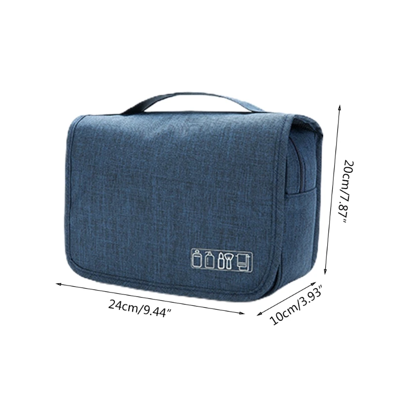 

Navy Blue Travel Luggage Organizer Packing Bags Cube Space Saver Built in Hanging Shelves Large Capacity Laundry Storage