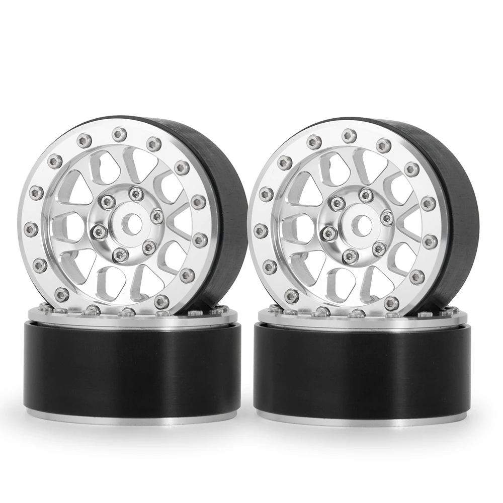 Sliver 4pcs AXSPEED 4 шт./компл. 1,9 дюйймовый сплав металлический обод колеса, фитинги для SCX10 D90 CC01 1/10 RC Гусеничный - Цвет: Sliver 4pcs