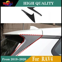 fit for toyota rav4 2019 2020 carbon fiber color exterior rear tail window spoiler triangle molding cover kit trim accessories